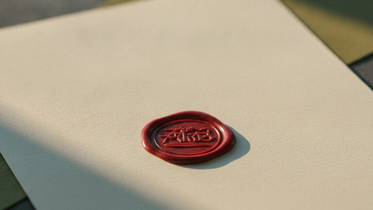 A wax seal stamp beside a blank sheet of paper symbolising an official regulatory decision
