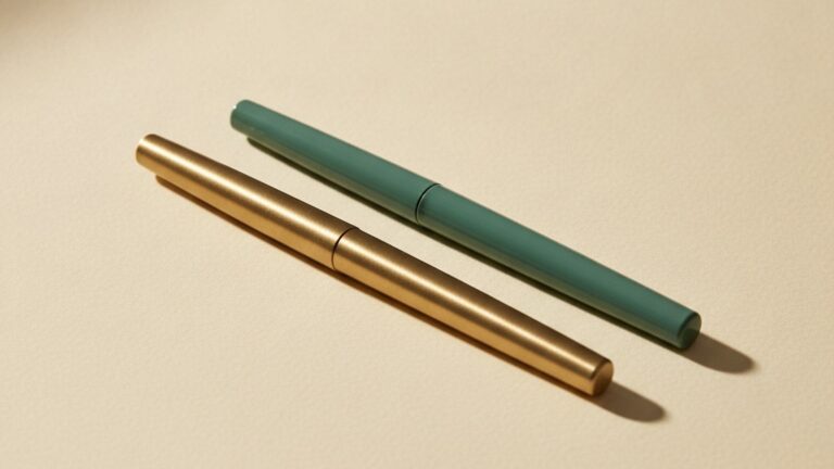Two different pens resting side by side symbolising a comparison between two options